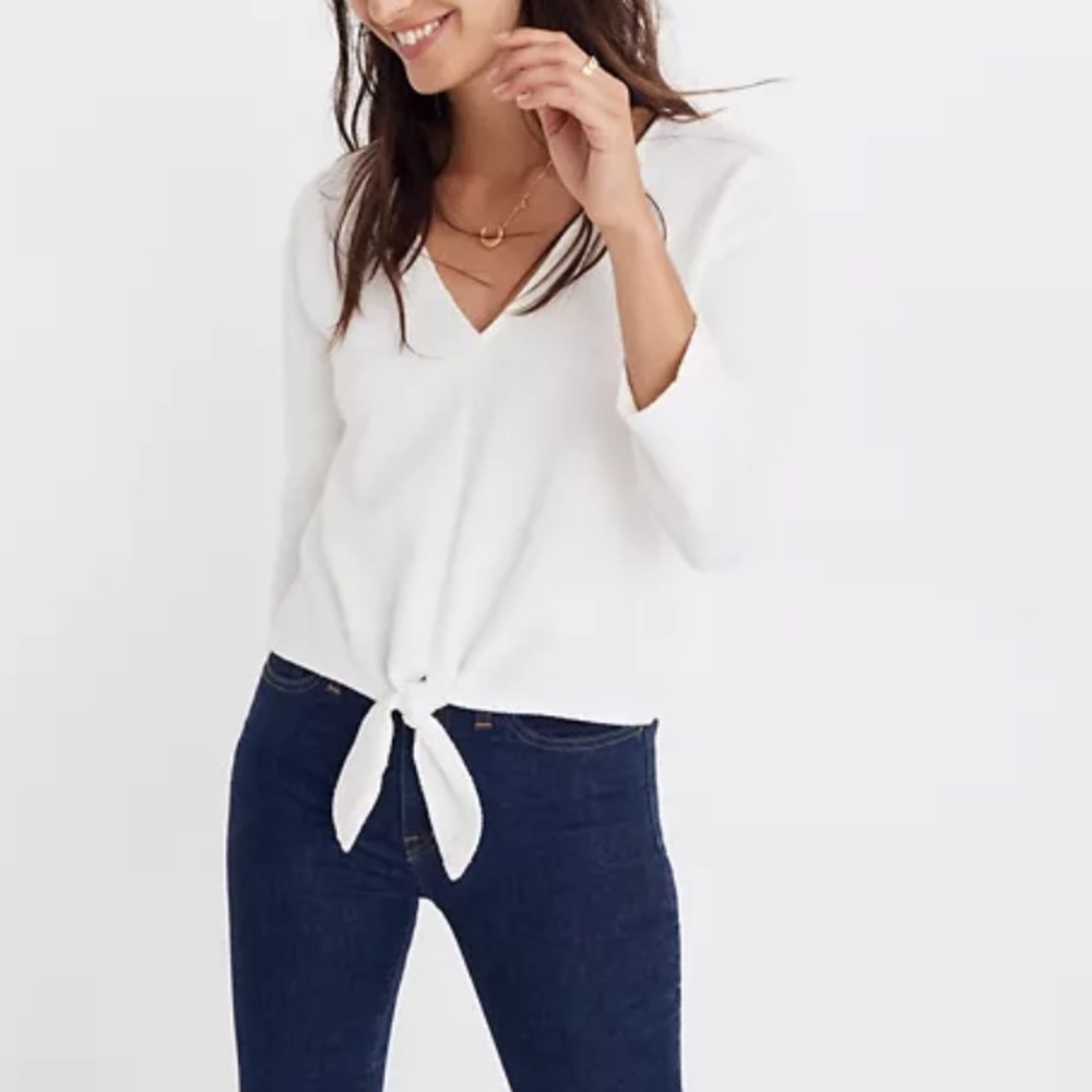 Madewell texted tie-front top